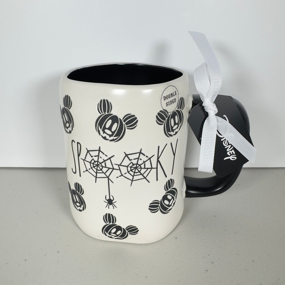 Rae Dunn Disney Mickey Mouse Halloween Pumpkin Mug Spooky Ceramic Coffee Cup NWT